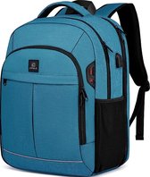 Rugzak, boek tas voor mannen en vrouwen, 17.3 Inch TSA waterdichte reis zakelijke laptop rugzak, duurzame tiener school rugzak, meer blauw