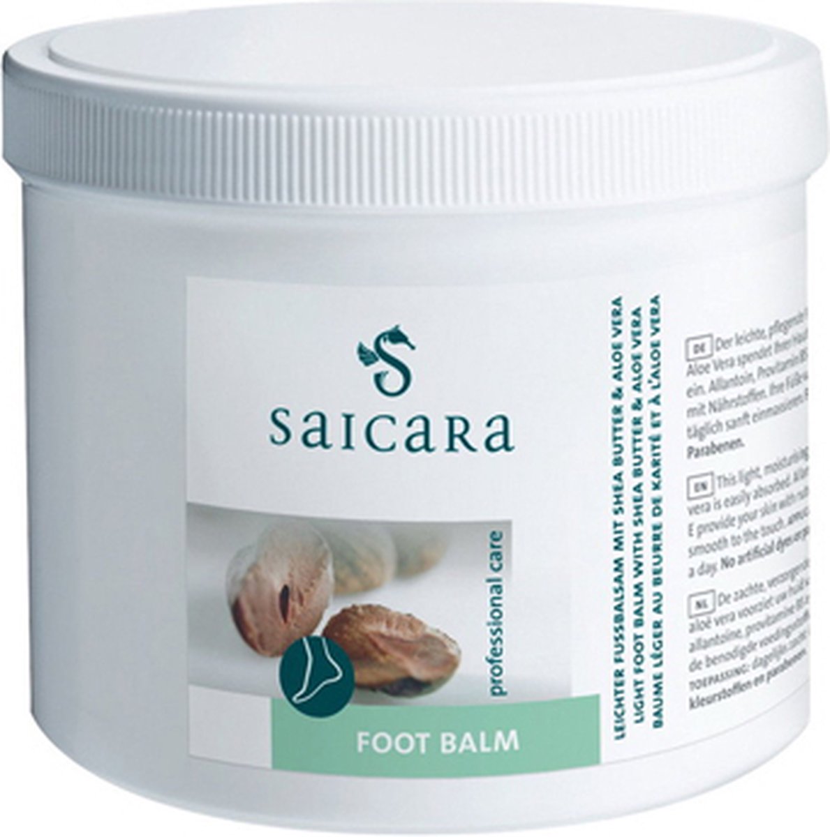 SAICARA FOOT BALM - 500ml - Voedende en herstellende voetverzorging - Rijke balsem voor droge, ruwe en gevoelige voeten - Met Sheaboter en Macadamia olie - Vrij van parabenen en kunstmatige kleurstoffen - Balsem trekt snel in en ruikt heerlijk