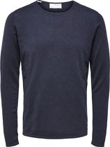 Selected - Heren Sweaters Rocks Knit Crew Neck Dark Sapphire - Blauw - Maat XL