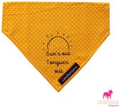 LanaBandana Dogwear | Slide-Over bandana | Hondenbandana | Zomer | Sun's Out, Tongues Out | Yellow | Maat L