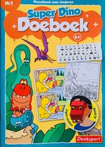 Denksport - Nr. 1 - Super Dino Doeboek - 6+ - Puzzelboek voor kinderen - Denksport junior - Puzzelboek - Kleurboek - Puzzels kinderen - Woordzoeker - Varia puzzelboek voor kinderen
