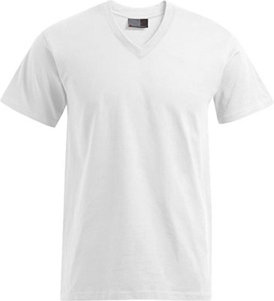 Herenshirt 'Premium V-neck' met korte mouwen White - 5XL