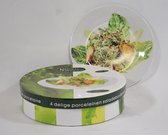 ZoeZo Design - saladebord - saladebordjes - 4 stuks - set van 4 - Porselein - Ø 19 cm - met print - in doos