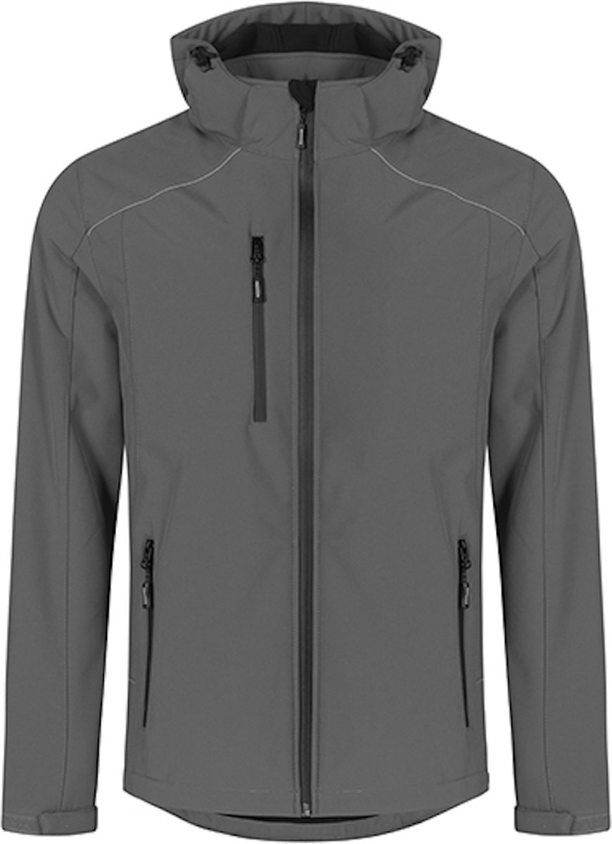 Men’ Softshell Outdoorjas met afneembare capuchon Steel Grijs