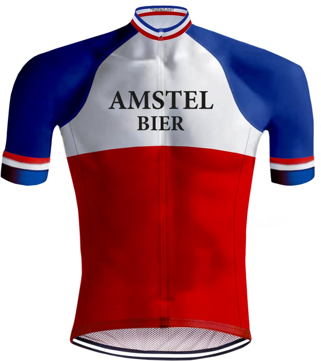 Retro Wielershirt Amstel Bier Rood/Blauw - REDTED (3XL)