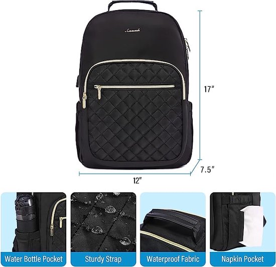 BJIAX 30L Laptoprugzak voor Dames, Waterdicht 15,6 inch Laptop