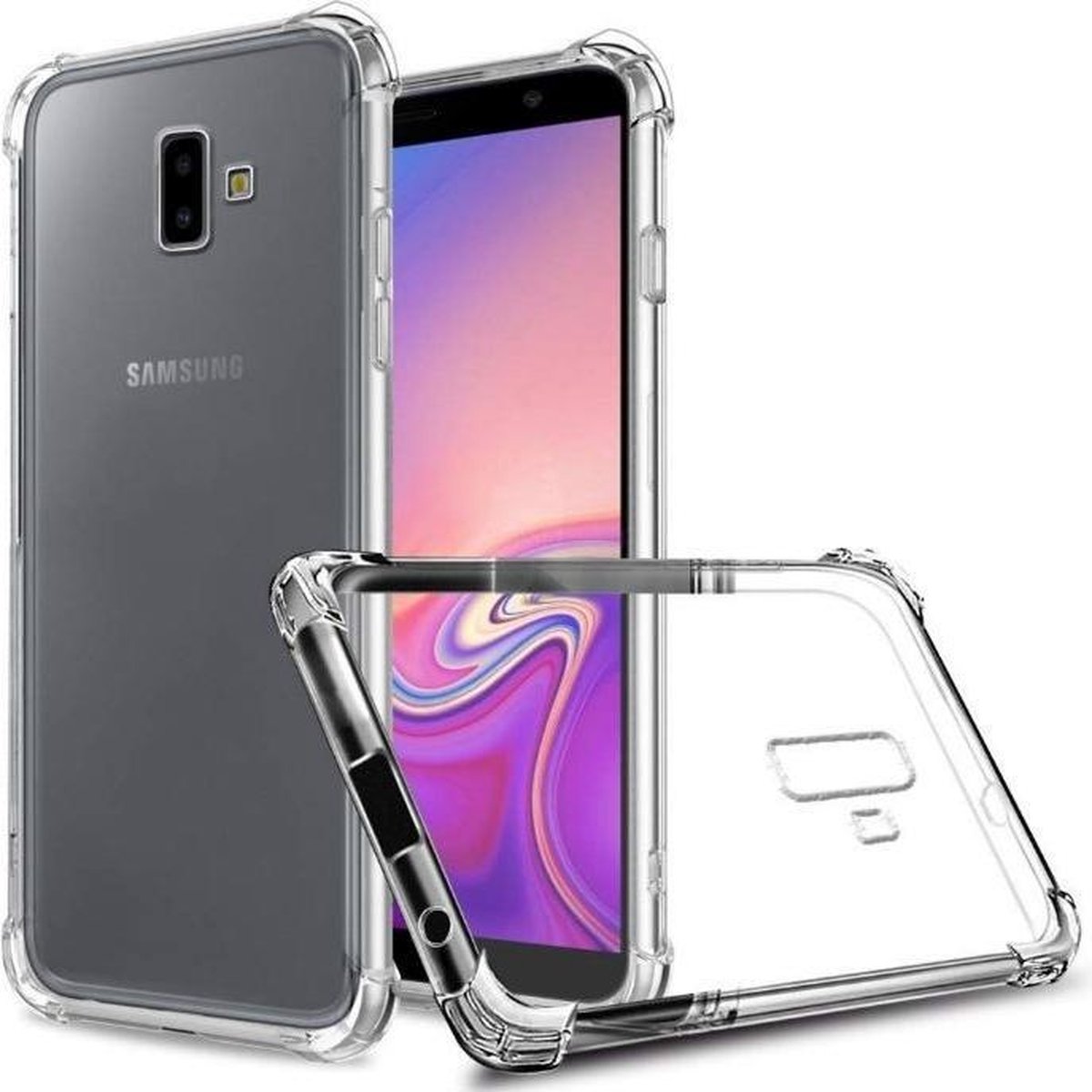 Teleplus geschikt voor Samsung Galaxy J6 Plus Shock Proof Silicone Case Transparent hoesje