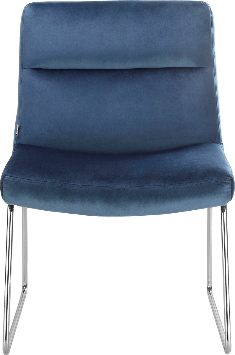 Notio Living Gil-Gestoffeerde Accent Stoel in Fluweel Blauw