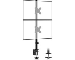 Dubbele Monitorstnadaard voor 2 Schermen 13-27 inch - Hoogte Instelbaar 80cm - Tilt 45° - Draaien 360° - Dubbele Monitor Arm