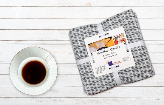 Vêtements de Comfort et d'entretien | Essuies de vaisselle gris | 50x70cm | Ensemble de 3 pièces | Pour la cuisine et la restauration