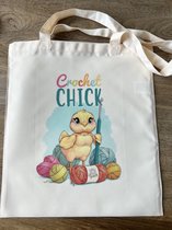 Crochet Chick - Katoenen draagtas - Tote Bag - Canvas Tas - Haken - Crochet - Opbergen