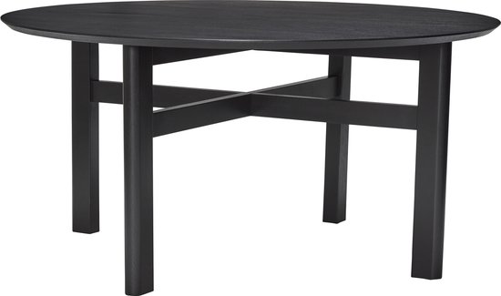 HÜBSCH INTERIOR - FJORD zwarte ronde salontafel van FSC® essen - Ø80xh42 cm