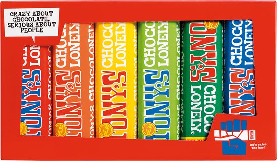 Tony's Chocolonely Dégustation de Chocolat Réussie - Cadeau Réussi - Coffret Cadeau - 6 Barres de Chocolat Fairtrade - 288 grammes