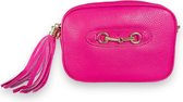 Fuchsia Leren Schoudertas Horse bit & Tassle - Leer - Leder - Italiaans Leren Tassen - Fuchsia