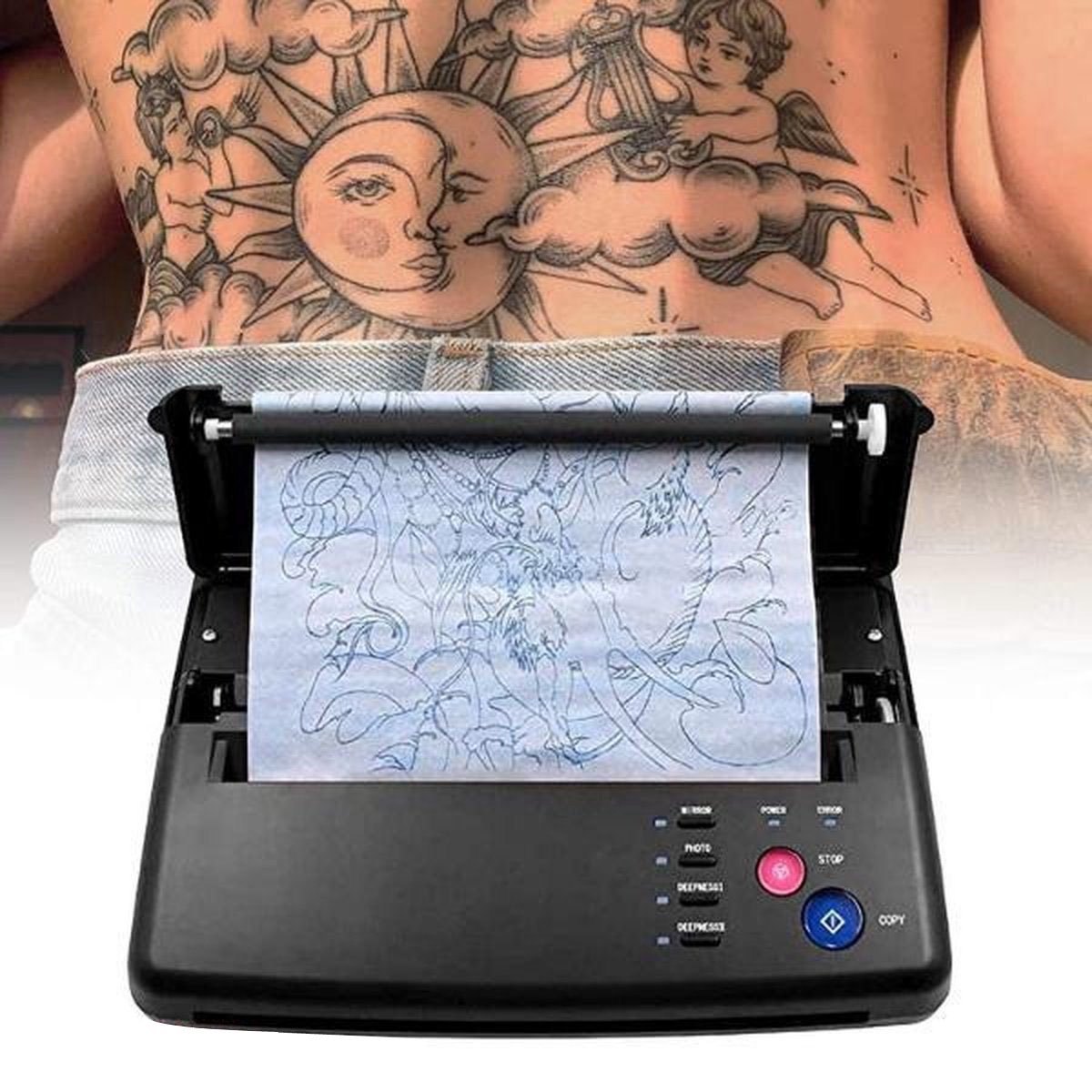 Tattoo Stencil Printer – Tattoo Printer – Thermische Printer - Inclusief  Transfer Papier | bol.com