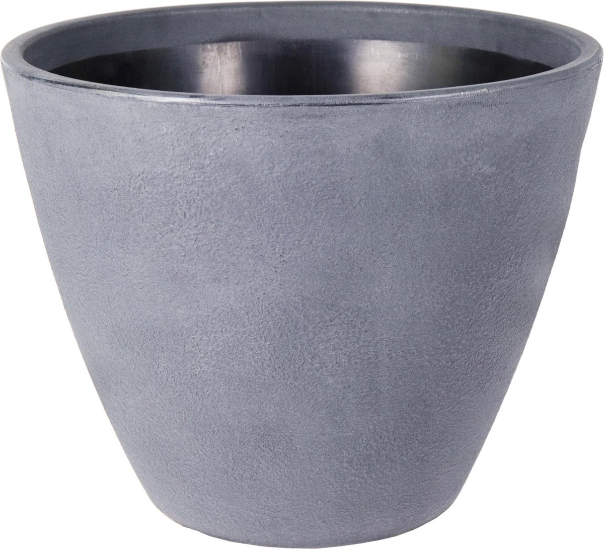 Mega Collections Plantenpot/bloempot - kunststof - lichtgrijs - dubbelwandig - D40 x H35 cm