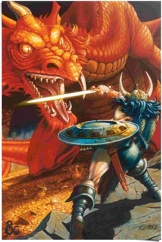 Poster Dungeons & Dragons - classic red dragon battle 91,5x61 cm
