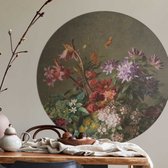 Behangcirkel 100cm Studio Wallz - Bloemen stilleven mix grijs bruin