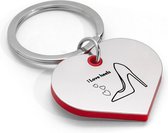 Akyol - ik hou van hakken sleutelhanger hartvorm - Moeder - leuk kado voor iemand die van hakken houd - hakken - schoenen