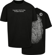 OVERSIZED! Dikke stof - Heren - Mannen - Streetwear - Urban - Modern - T-Shirt - Casual - Fingerprint - Afdruk - Print T-Shirt zwart
