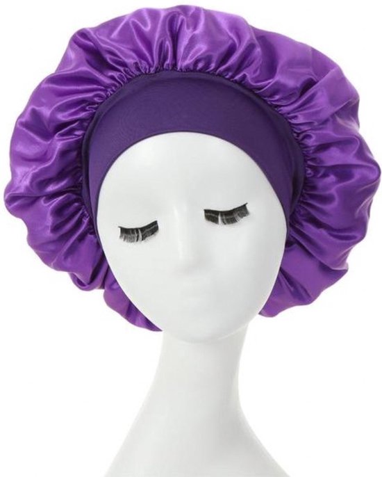 Bonnet de nuit en satin pour femmes et Enfants - Bonnet violet
