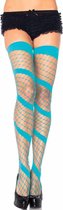 Swirl Net Kousen, 3 kleuren-Neon Blue