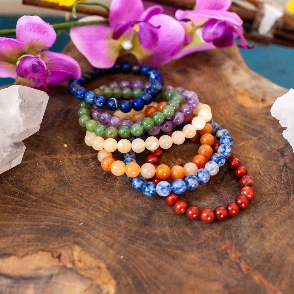 2 stks/set 7 Chakra Tibetaans Boeddhistische Natuursteen Kralen Armband & Armbanden Levensboom Vrouwen Mannen Yoga Energie Sieraden, stijl 1