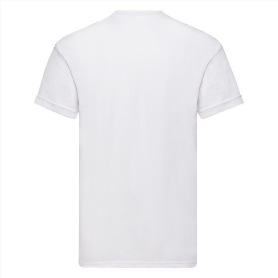 T-shirt blanc Fruit of the Loom à manches courtes et col rond, face arrière.