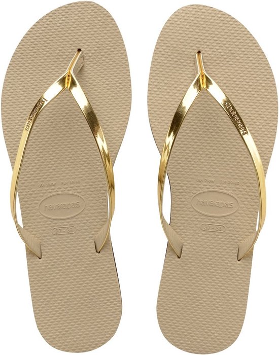 Havaianas Metallic Slippers Sand Golden - Maat 35/36 | bol.com