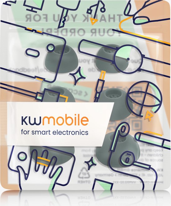 kwmobile 6x cover voor in-ear oortjes compatibel met JBL Wave Beam/Beam