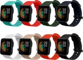 kwmobile 8x armband geschikt voor Xiaomi Mi Watch Lite / Redmi Watch -Verstelbaar 14 - 22 cm - Bandjes voor fitnesstracker in meerkleurig