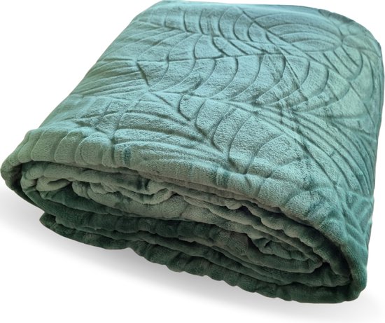 Bline XXL Fleece Deken - Fleece plaid - Warme Comfortabele Luxe - 220x240  cm - Groen | bol