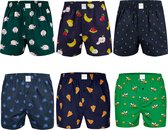 MG-1 Woven Wide Boxers Men 6-Pack Multipack with Print - Taille L - Boxer ample homme