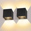 2 Stuks Wandlamp – Kubus lamp – Buitenlamp- voor binnen en buiten – zwart – industrieel – led lamp – 10×10 cm – 12 watt
