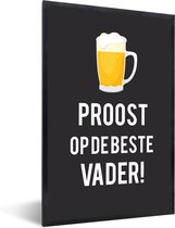 Fotolijst incl. Poster - Spreuken - Proost op de beste vader - Quotes - Papa - 40x60 cm - Posterlijst