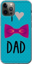 Geschikt voor iPhone 13 Pro hoesje - Spreuken - I love dad - Quotes - Papa - Siliconen Telefoonhoesje