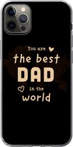 Geschikt voor iPhone 13 Pro Max hoesje - Quotes - The best dad in the world - Spreuken - Papa - Siliconen Telefoonhoesje