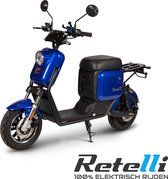 Retelli Picollo - e-scooter - léger - bleu - batterie 20AH - y compris plaque d'immatriculation, nom et contrôle technique