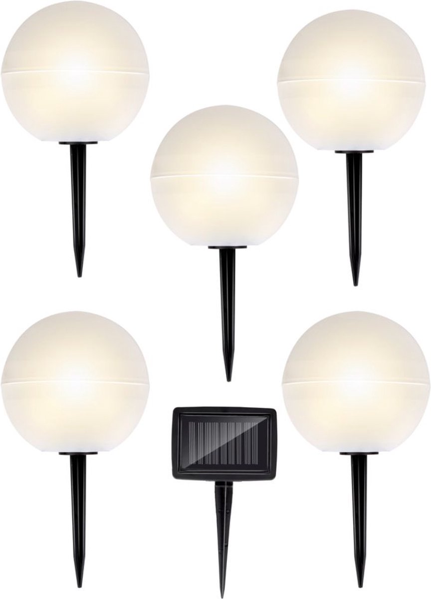 Ensemble de 2 lampes à LED d'extérieur à prise solaire, boule de