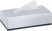 Relaxdays tissue box zilver - rechthoekige tissuedoos - moderne tissuehouder - toilet