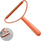 Premium 2-in-1 Ontpluizer – Oranje – Pluizenverwijderaar – Pluizenroller – Pluizenborstel – Kleefroller – Kledingroller – Plakroller – Kleding – Pluizen – Pluizendief - Dierenharen
