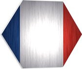PVC Schuimplaat Hexagon - Franse Vlag - 40x34.8 cm Foto op Hexagon (Met Ophangsysteem)