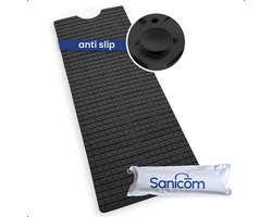 Badmat Antislip - Badmat Antislip Voor In Bad - Antislipmat Bad - Schimmelbestendig - Met Zuignappen - Wasbaar - Zwart