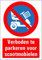 Verboden te parkeren voor scootmobielen sticker 210 x 297 mm
