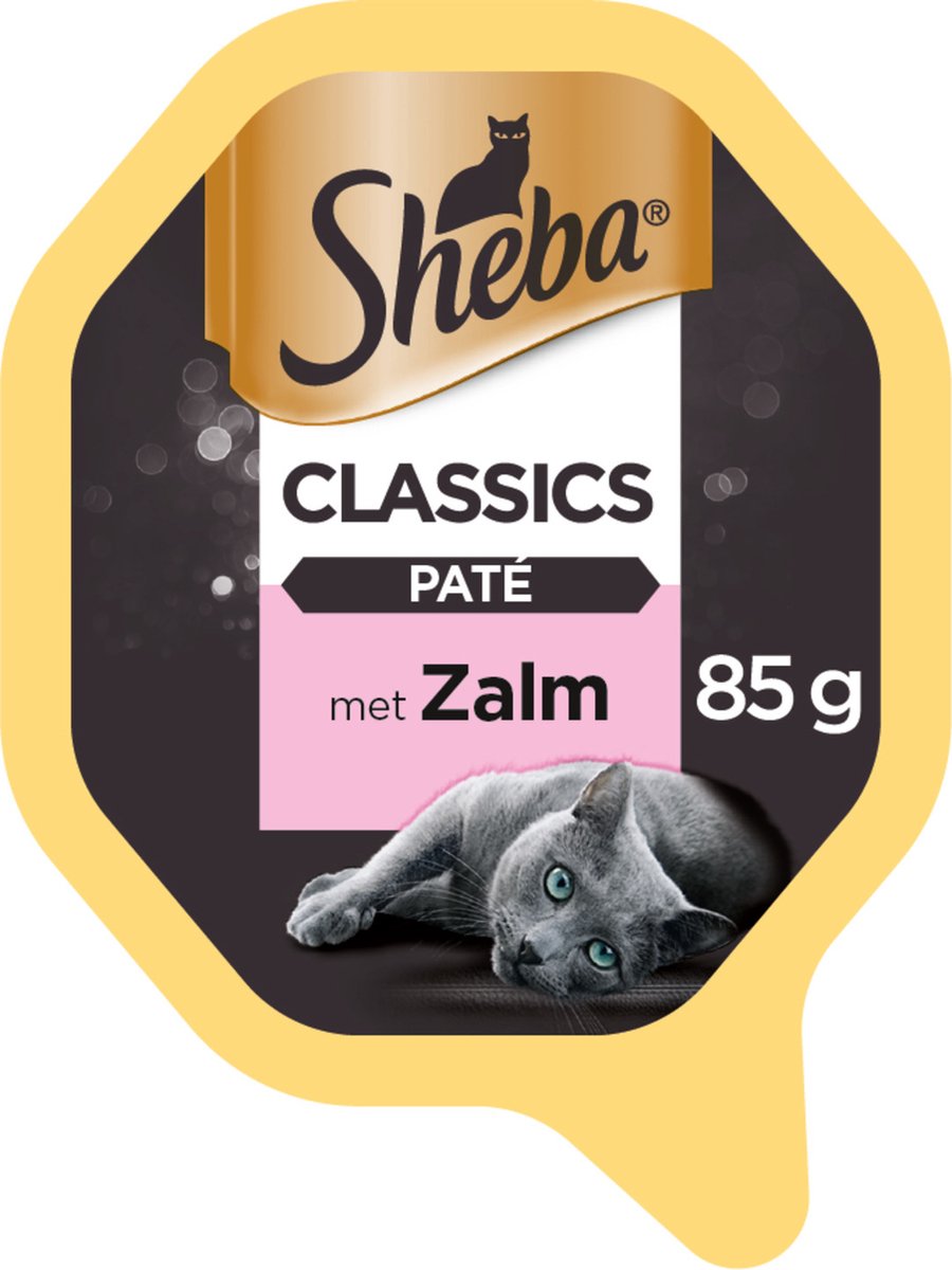 Sheba Classics Pate – Zalm – Aluminium Kuipjes – Kattenvoer – 18 x 85 gr
