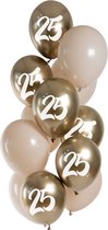 Folat - Golden Latte 25 jaar ballonnen (12 stuks)