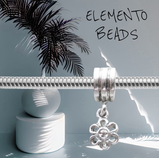 Perles Elemento - breloque avec pendentif - fleur cristalline - rhodium - adultes adolescents enfants - fête décontractée