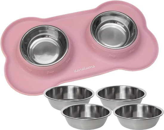 2 stuks hondenbakmat, voedermat voor katten van siliconen, ronde bakmat