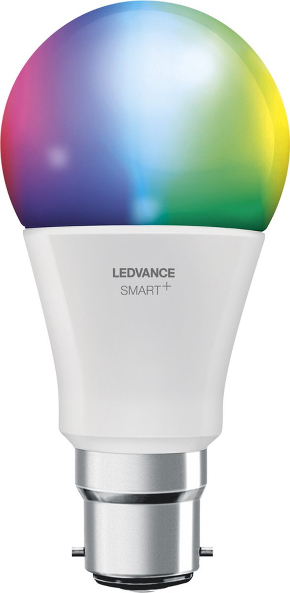 LEDVANCE Smart+ lamp met ZigBee technologie, 9W, A60, mat, lampvoet B22D, lichtkleur RGBW instelbaar, 806lm, verpakking van 1
