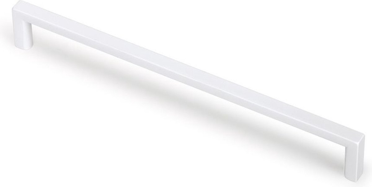 Slanke meubelgreep wit, lengte 168 mm, boormaat 160 mm - keukengreep - kastgreep - witte greep - vierkant - incl. schroeven - H041